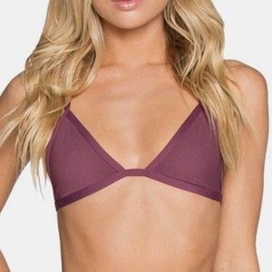 Tavik Jett triangle swim top ribbed merlot